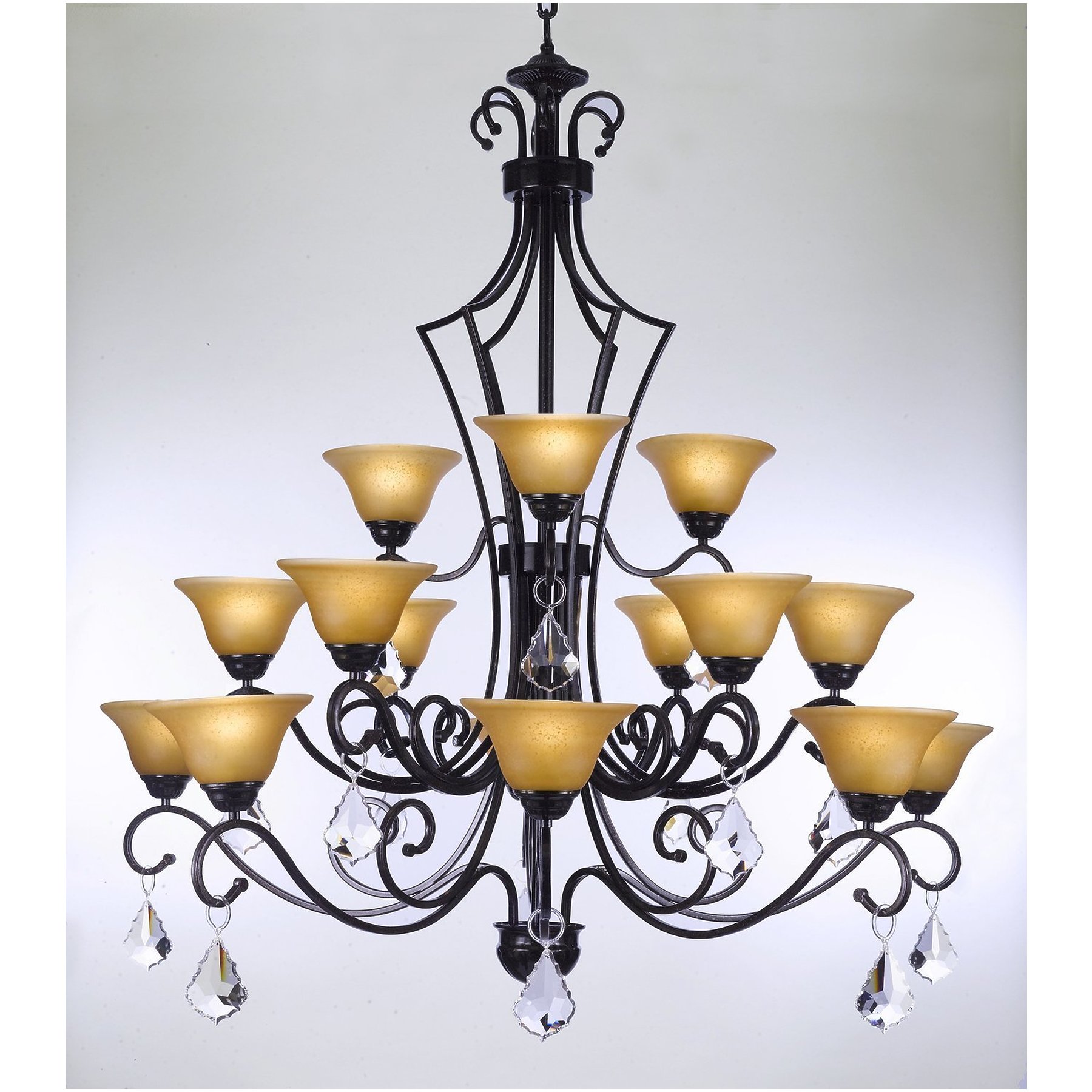 Gallery Swarovski Crystal Trimmed Chandelier Wrought Iron Chandelier Gallery Swarovski Crystal Trimmed Chandelier Wrought Iron Chandelier