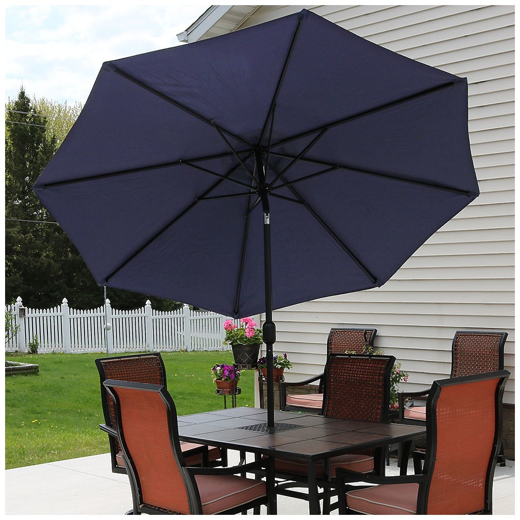 Sunnydaze Aluminum 9 Foot Patio Umbrella With Tilt Crank Sunnydaze Aluminum 9 Foot Patio Umbrella With Tilt Crank